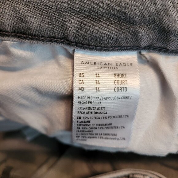 American Eagle Jeans 14 S Next Level Stretch Super Hi Rise Jegging Gray Wash - Picture 5 of 9